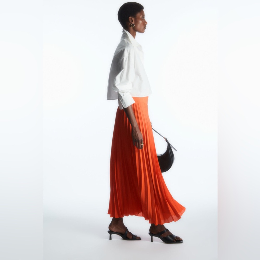 COS Elasticated Pleated Midi Skirt - sz 6 - Picture 2 of 8